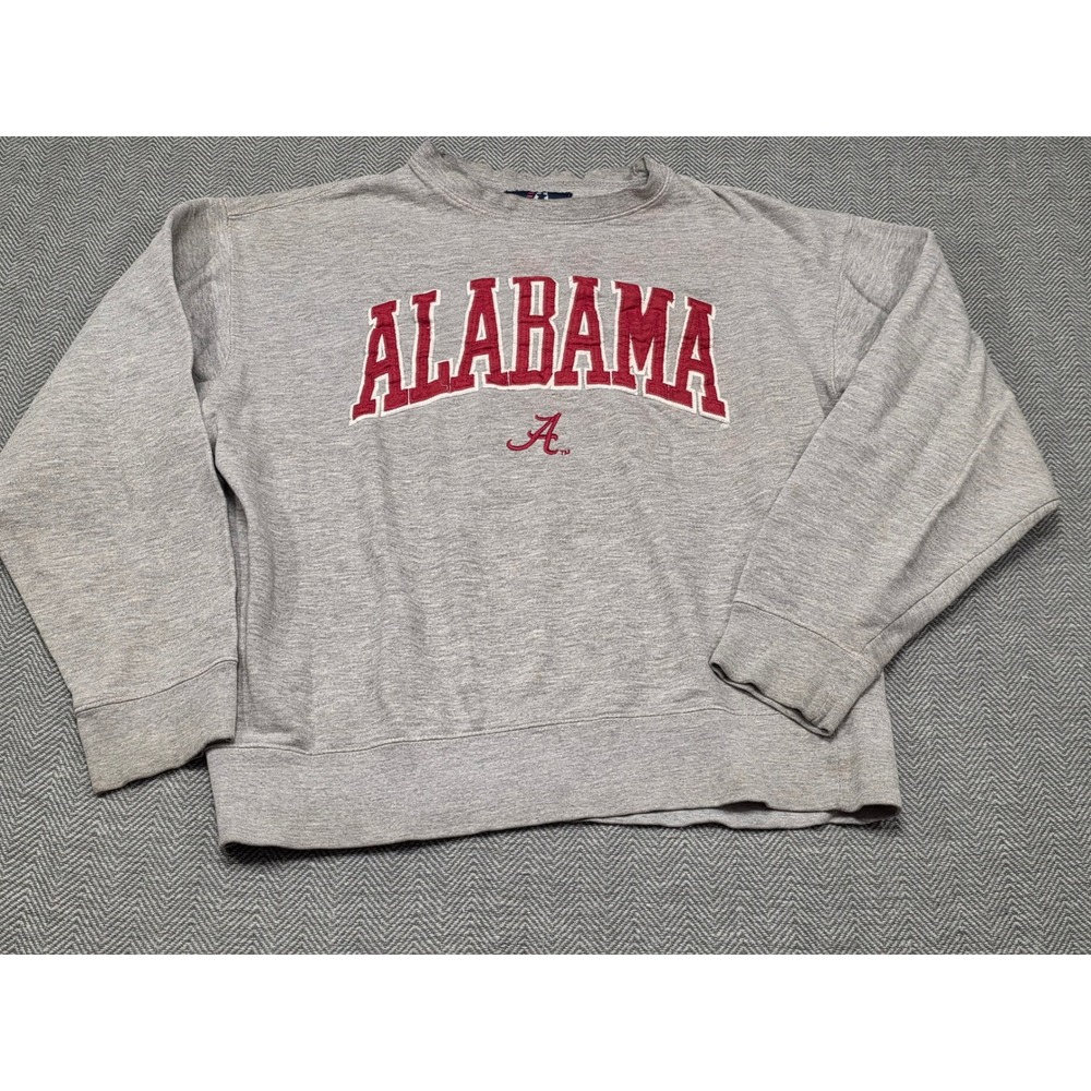 J. America Alabama Gray Crewneck Sweatshirt with Red Logo